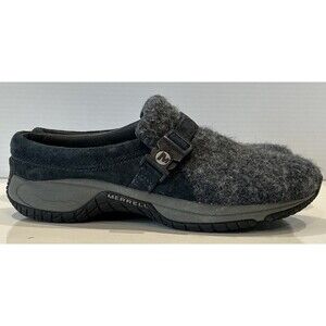 Merrell Women's 6.5 Encore Sidestep Suede & Wool Slip on Clogs Mules Blue Shoes